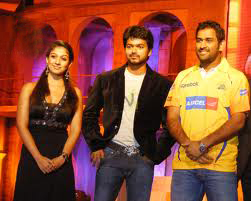 Nayanthara and dhoni and vijay pic