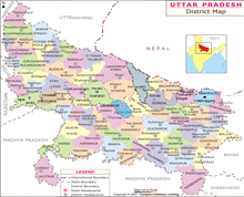 Map of Uttar Pradesh